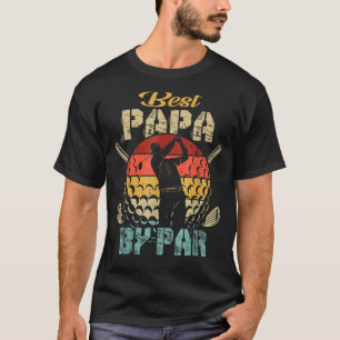 Mens Vintage Best Papa By Par Golfer Golf Fathers  T-Shirt