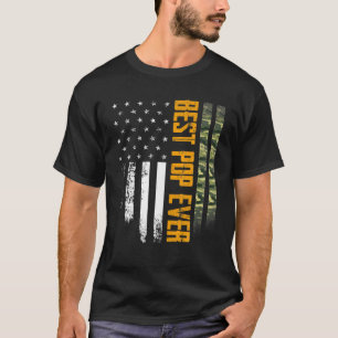 Mens Vintage Best Pop Ever Camo American Flag Dist T-Shirt
