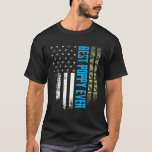 Mens Vintage Best Poppy Ever Camo American Flag Di T-Shirt