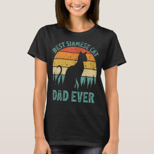 Mens Vintage Best Siamese Cat Dad Ever Father's D T-Shirt