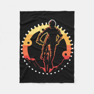 Mens Vintage Bicycle Gear Mtb Mountain Biking Gift Fleece Blanket