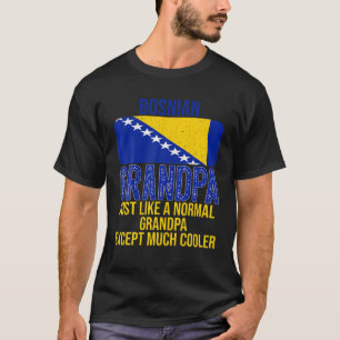 Mens Vintage Bosnian Grandpa Bosnia Flag For Fathe T-Shirt