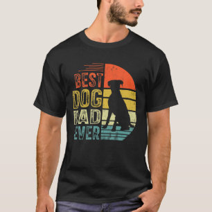 Mens Vintage Boxer Best Dog Dad Ever Father's Day T-Shirt