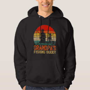 Mens Vintage Boys Grandpa's Fishing Buddy Fishing  Hoodie