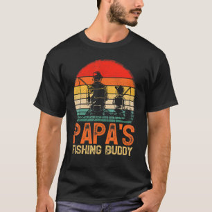 Mens Vintage Boys Papa's Fishing Buddy Fishing Fat T-Shirt