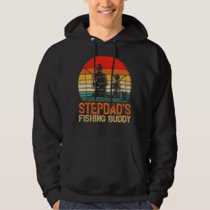Mens Vintage Boys Stepdad's Fishing Buddy Fishing Hoodie