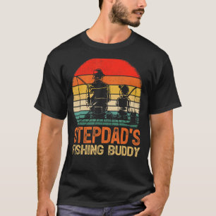 Mens Vintage Boys Stepdad's Fishing Buddy Fishing T-Shirt