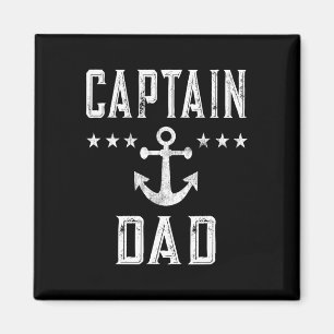 Mens Vintage Captain Dad Lake Boating Father's Day Magnet