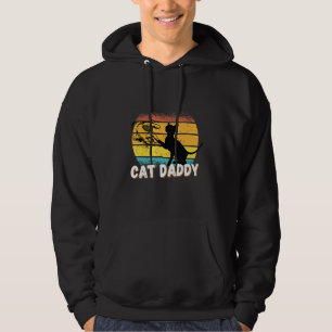Mens Vintage Cat Daddy Father's Day Cat Lover Retr Hoodie