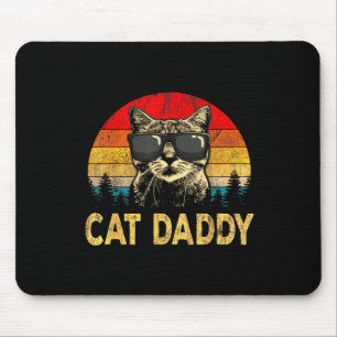 Mens Vintage Cat Daddy Fun Cat Lover Gift Cat Dad Mouse Pad