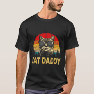 Mens Vintage Cat Daddy Fun Cat Lover Gift Cat Dad T-Shirt