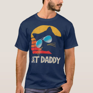 Mens Vintage Cat Daddy Funny Cat Lover Gift Cat D T-Shirt