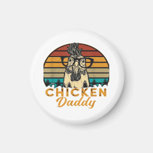 Mens Vintage Chicken Daddy Chicken Dad Father Farm Magnet