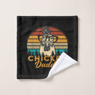 Mens Vintage Chicken Daddy Chicken Dad Father Farm Wash Cloth