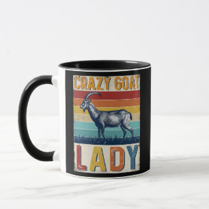 Mens Vintage Crazy Goat Lady Funny Goats lover Mug
