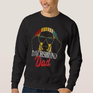 Mens Vintage Dachshund Dad Retro Sunglasses Doxie  Sweatshirt