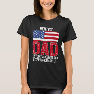 Mens Vintage Dentist Dad American Flag for Fathers T-Shirt