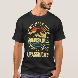 Mens Vintage Dinosaurs Brother Rex Saurus Family M T-Shirt