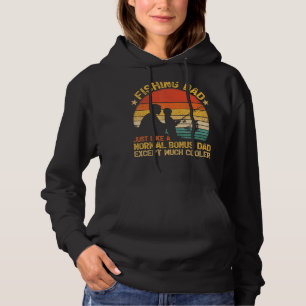 Mens Vintage Fishing Dad Just Like A Normal Bonus Hoodie