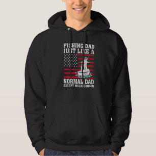 Mens Vintage Fishing Dad Just Like A Normal Dad Fa Hoodie