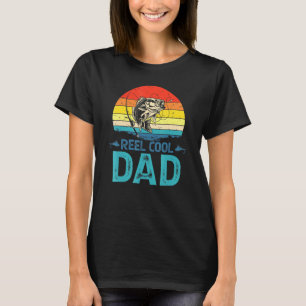 Mens Vintage Fishing Reel Cool Dad Daddy Son Daugh T-Shirt