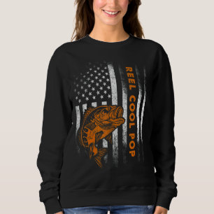 Mens Vintage Flag American Reel Cool Pepe  Fathers Sweatshirt