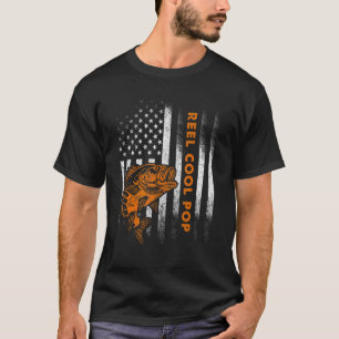 Mens Vintage Flag American Reel Cool Pepe  Fathers T-Shirt