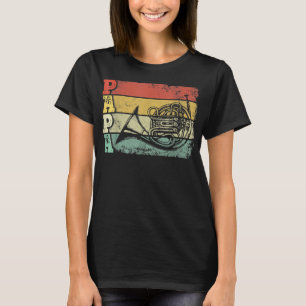 Mens Vintage French Horn Papa Horn Player Musician T-Shirt