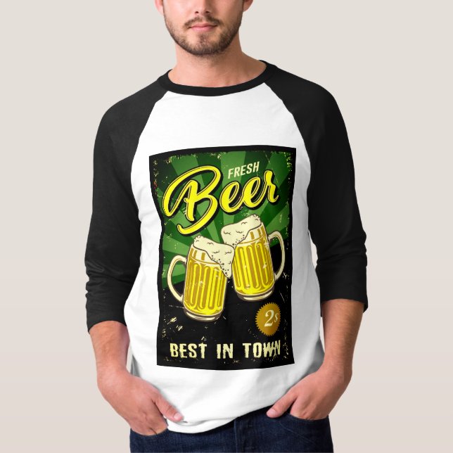 • MENS • VINTAGE • FRESH BEER • T-SHIRT • (Front)