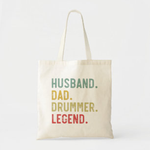 Mens Vintage Gift Shirt Husband Dad Drummer Legend Tote Bag