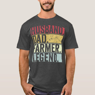 Mens Vintage Husband Dad Farmer Legend Funny Gift T-Shirt