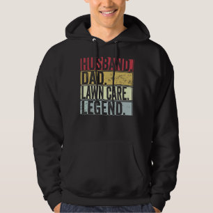 Mens Vintage Husband Dad Lawn Care Legend  Fathers Hoodie