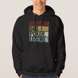 Mens Vintage Husband Dad Poker Legend For Fath Hoodie