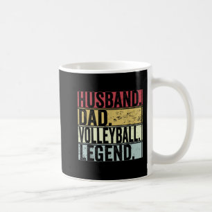 Mens Vintage Husband Dad Volleyball Legend Fun Fat Coffee Mug