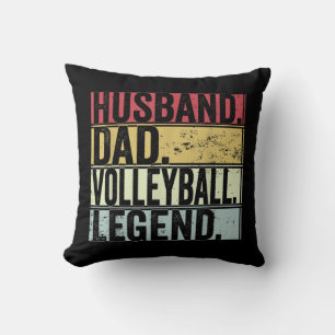 Mens Vintage Husband Dad Volleyball Legend Fun Fat Cushion