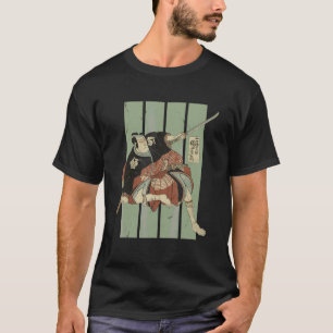 Mens Vintage Kabuki Warrior With Sword 1800s Japan T-Shirt