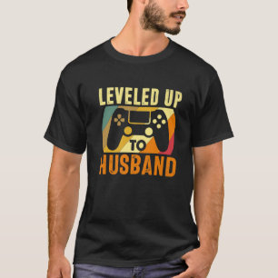 Mens Vintage Levelled Up To Husband Funny Gamer Ne T-Shirt