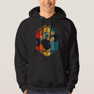 Mens Vintage Monster Truck Are My Jam Retro Sunset Hoodie