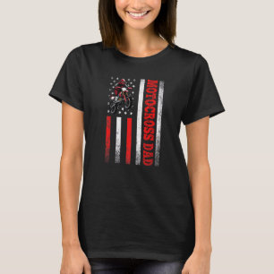 Mens Vintage Motocross Dad American Flag Sport Fat T-Shirt