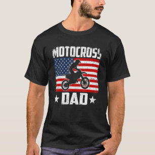 Mens Vintage Motocross Dad Us Flag Distressed Spor T-Shirt