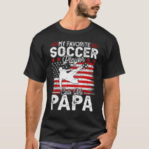 Mens Vintage My Favourite Soccer Player Calls Me P T-Shirt
