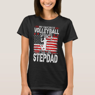 Mens Vintage My Favourite Volleyball Player Calls  T-Shirt