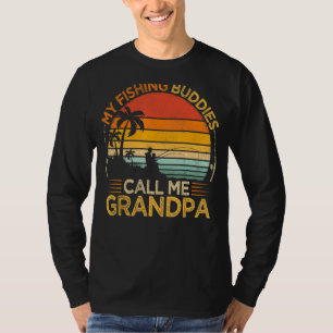 Mens Vintage My Fishing Buddies Call Grandpa Fishi T-Shirt