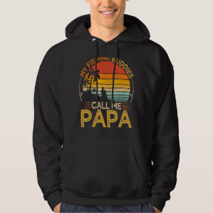 Mens Vintage My Fishing Buddies Call Papa Fishing Hoodie