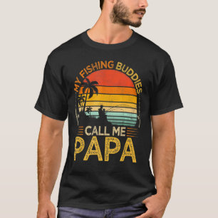 Mens Vintage My Fishing Buddies Call Papa Fishing T-Shirt