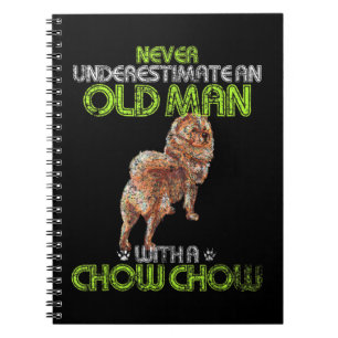 Mens Vintage Never Underestimate An Old Man With A Notebook
