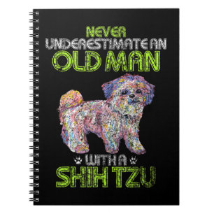 Mens Vintage Never Underestimate An Old Man With A Notebook