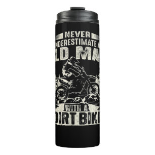Mens Vintage Never Underestimate an Old Man with a Thermal Tumbler