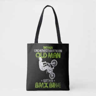Mens Vintage Never Underestimate An Old Man With A Tote Bag