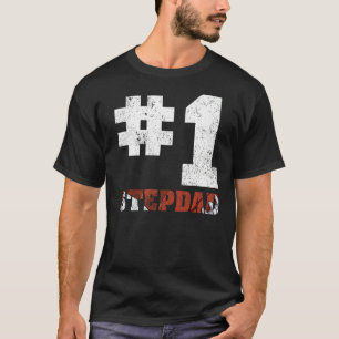 Mens Vintage Number One American Football Stepdad  T-Shirt